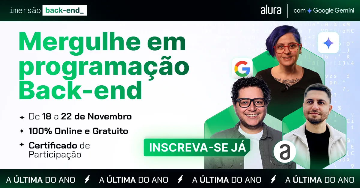 Imerso Back-End: Aprenda Programao Com A Alura E O Google